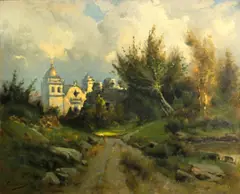 Manuel Valencia, Carmel Mission, oil on canvas