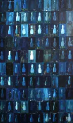 Blair Bradshaw, 100 Pins/Blue, 2000, oil on canvas on panel