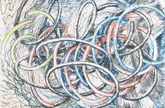 Dennis Croteau, Untitled, wax crayon and mixed media on paper