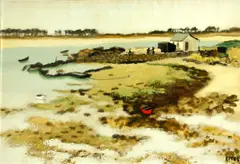 Jacques Eitel, Coastal scene, oil on canvas