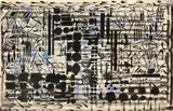 John McNamara, Signs and Symbols, 1994; The Sea at Night, 1982-83 (2), first ink, wash and watercolor on paper mounted to paper; second ink and wash on paper