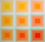 Richard Anuszkiewicz, Spectral Nine, 1969, Nine color screenprints on panels, each signed