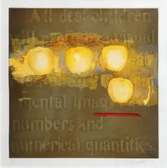 Deborah Oropallo, Number Work, 1990, Color etching and aquatint on wove paper