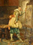 Alex de Andreis, The connoisseur, oil on canvas