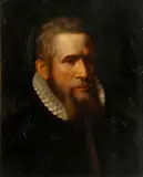 A portrait of a gentleman, bust-length, wearing a ruff by English School, oil on panel, sold Jan 2014