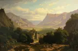 Edvard Michael Jensen, Tyrolean landscape, oil on canvas