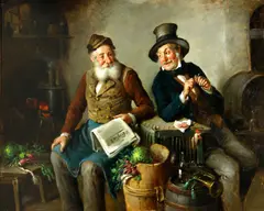 Hermann Armin Kern, A friendly chat, oil on canvas