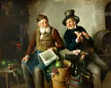 Hermann Armin Kern, A friendly chat, oil on canvas
