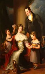 John King, A portrait of Richard King, his wife Mary Grace Windeatt, and their two eldest sons Richard John and Robert, oil on canvas