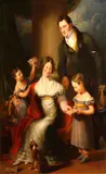 John King, A portrait of Richard King, his wife Mary Grace Windeatt, and their two eldest sons Richard John and Robert, oil on canvas