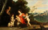 Pieter van Avont, The Holy Family with Saint John the Baptist, oil on panel