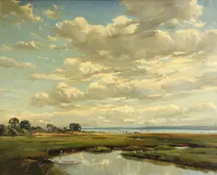 Charles Gordon Harris, The salt marsh, oil on canvas