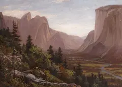 Looking out the Yosemite Valley from Glacier Point Trail by Frank L. Heath, 1884, oil on canvas, sold Jan 2014