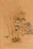 Stanton Macdonald-Wright, Santa Monica Cañon, watercolor and pencil on paper