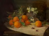 Edith White, Oranges and blossoms, oil on canvas