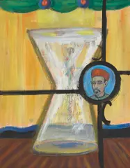 Cameo by Michael J. Byron, 1986, oil and plaster on wood, offered Jan 2014