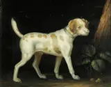 John Gray, Dog in a landscape, oil on canvas