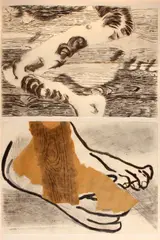Frank van Hemert, The Places I Sleep, 1986 (diptych); The Places I Sleep, 1986 (diptych) (2), first charcoal on paper; second charcoal, pastel and paper collage on paper