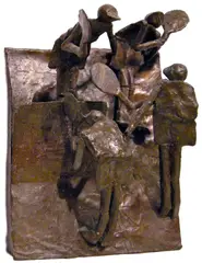 William King, Doubles, bronze with reddish green patina