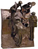 William King, Doubles, bronze with reddish green patina