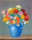 Abraham Walkowitz, Flowers, oil on canvas board