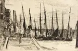 Billingsgate (K. 47) by James Abbott McNeill Whistler, 1859, Etching on Japanese paper, the eighth (final) state, sold Jan 2014