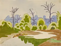 Sunlit Willows by Charles E. Burchfield, watercolor and pencil on paper, sold May 2014