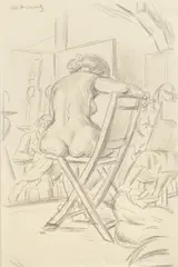Sketch Class by Paul Cadmus, circa 1935, pencil on paper, sold May 2014