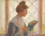 Lee Lufkin Kaula, The bead bag, gouache on paper