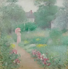 Edmund Greacen, In Miss Florence's Garden, oil on canvas