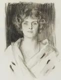 John Singer Sargent Ra, Portrait of Mrs. Theodore Frothingham, Jr. (born Eleanor Fabyan), charcoal on paper