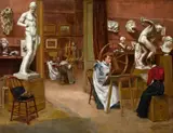 Alexander Pope, Women's Studio at the Boston Antheneum, oil on canvas