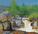 Clarence Raymond Johnson, Boulder Creek, oil on canvas
