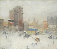 Guy Carleton Wiggins, Manhattan in winter, oil on canvas