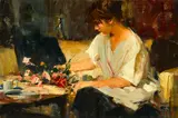 Jacque's Roses by Richard Schmid, oil on canvas, sold May 2014