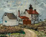 Beacon House by Hayley Lever, oil on canvasboard, sold May 2014