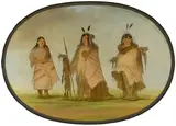 George Catlin, Blackfoot Indian Group, circa 1832, oil on paper