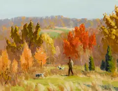 Harry Leith-Ross, Searching the Brush, oil on canvasboard