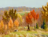 Harry Leith-Ross, Searching the Brush, oil on canvasboard