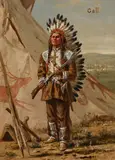 Salvador Mege, Gall, a Lakota Battle Leader, oil on canvas