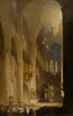 Cathedral interior by Colin Campbell Cooper, oil on canvas, offered May 2014