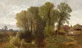 Albert Fitch Bellows, Summer day by the river, oil on canvas