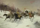 Adolf "Constantin" Baumgartner-Stoiloff, Cossacks, oil on canvas