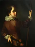 Continental School, A young pilgrim boy; A young pilgrim girl (a pair)