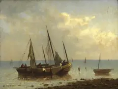 M. Donat, Normandy coast, oil on panel