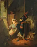 Little soldiers by French School, oil on canvas, sold Sep 2013