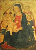 Virgin and Child with angels by Italian School, oil on canvas laid down on board, sold Sep 2013