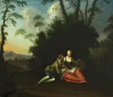 Sebastian-Jacques Leclerc, La gage d'amour (The love token), oil on panel