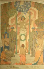 Pierre Puvis de Chavannes, Studies for a mural (a group of three), oil on canvas