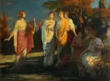 A musical performance by American School, oil on canvas, offered Sep 2013